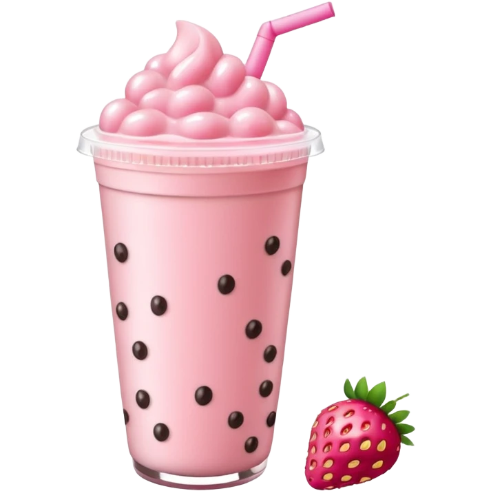 strawberry boba milk tea emoji