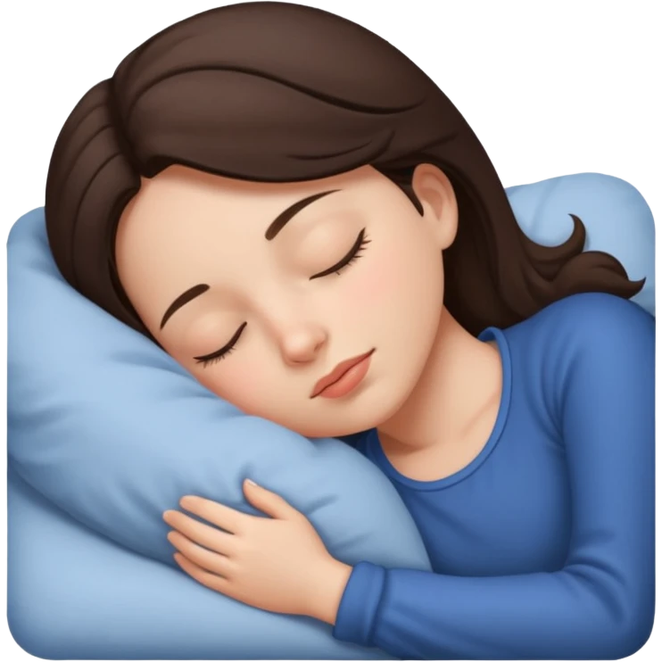 Brunette girl sleeping emoji