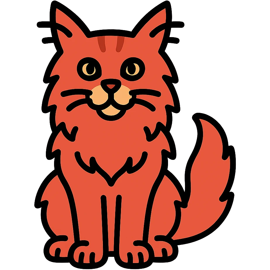 A red Maine Coon cat emoji