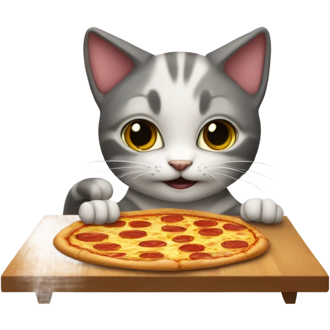 cat eats pizza emoji