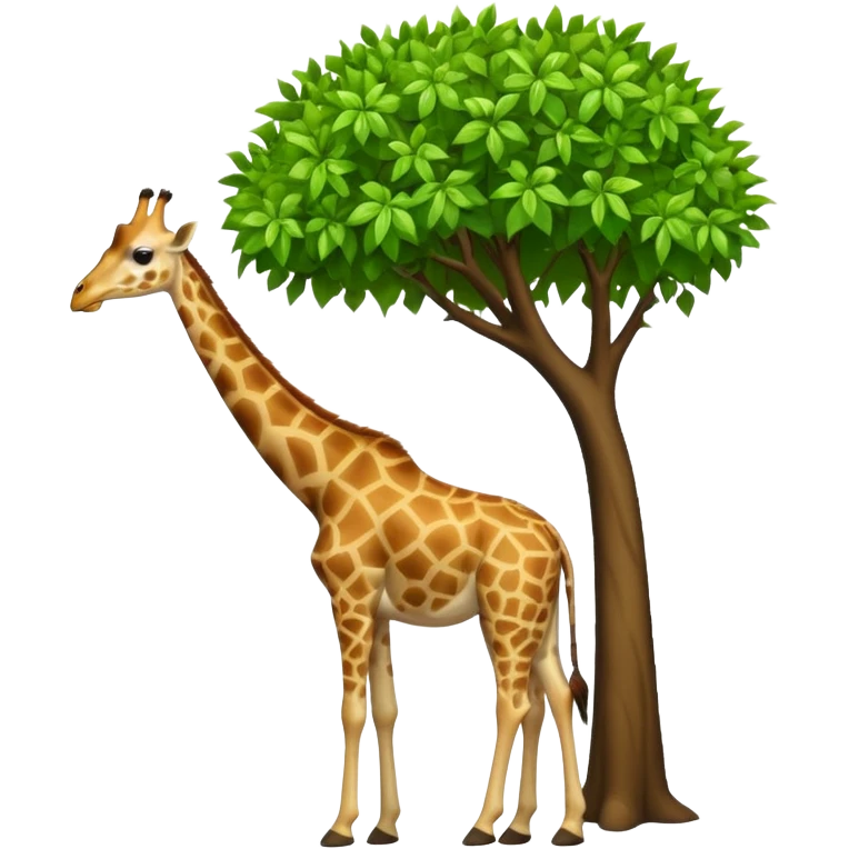 giraffe eating leaves from a tree emoji