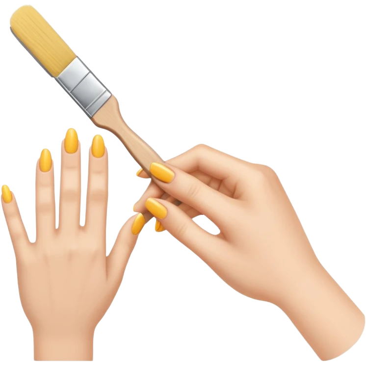 nail file and brush next to a hand emoji