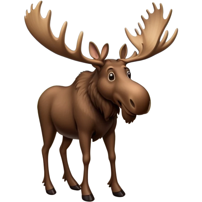 Moose crossing a road emoji