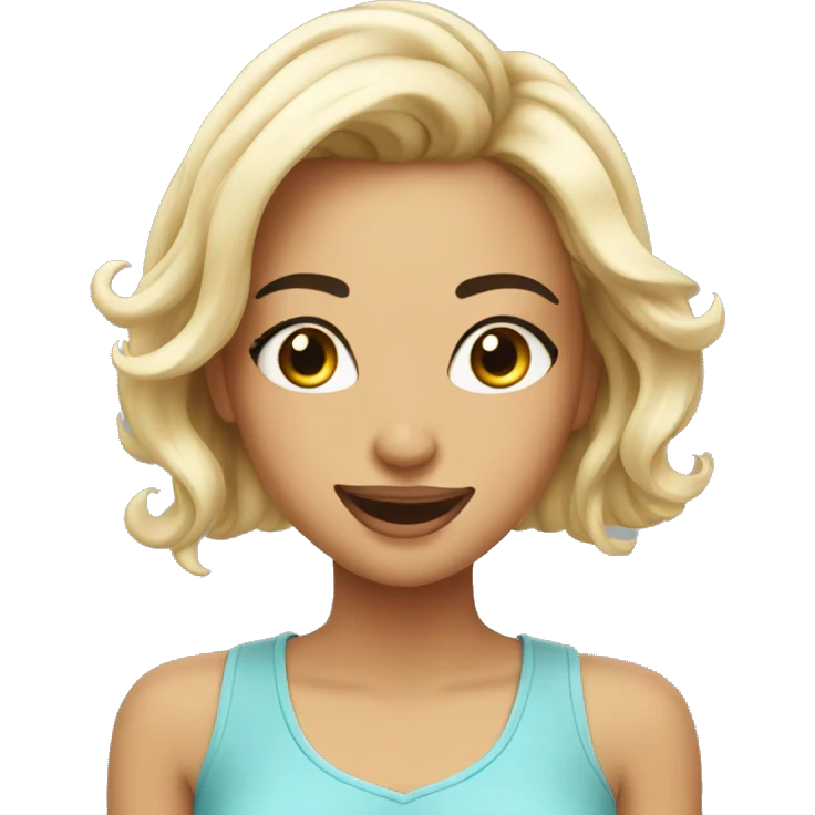 Beauty girl with smile and eyelashes emoji