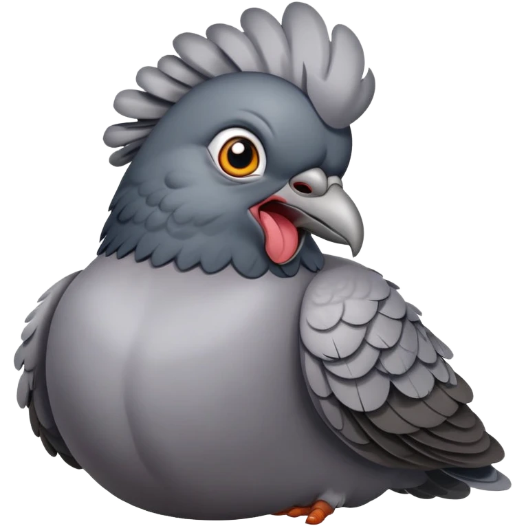 pigeon with angry face emoji