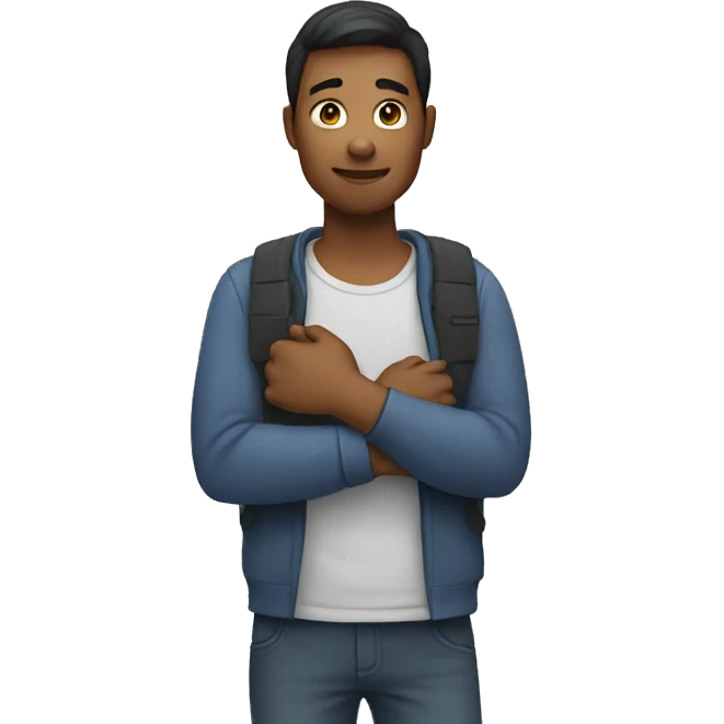 Person with his hands on his shoulder emoji