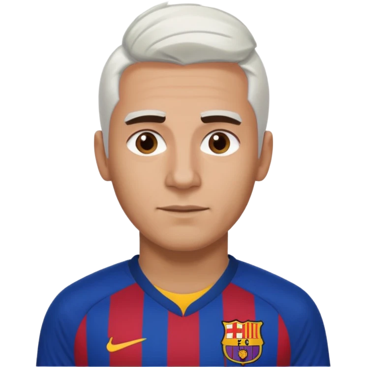araujo футболист с белыми волосами и коричневыми бровями  в футболке барселоны emoji