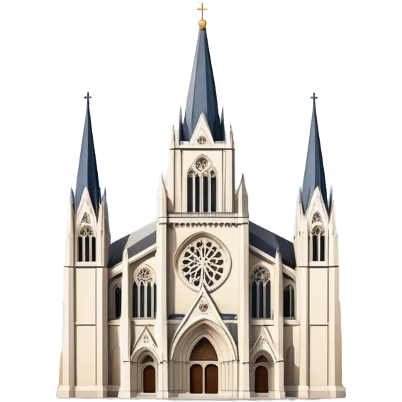 Cinematic Realistic Zagreb Cathedral Landmark Emoji, depicted with Gothic architecture rendered with lifelike detail and majestic, soft lighting. emoji