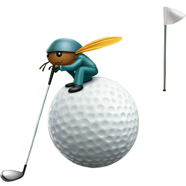 Una cucaracha jugando golf  emoji
