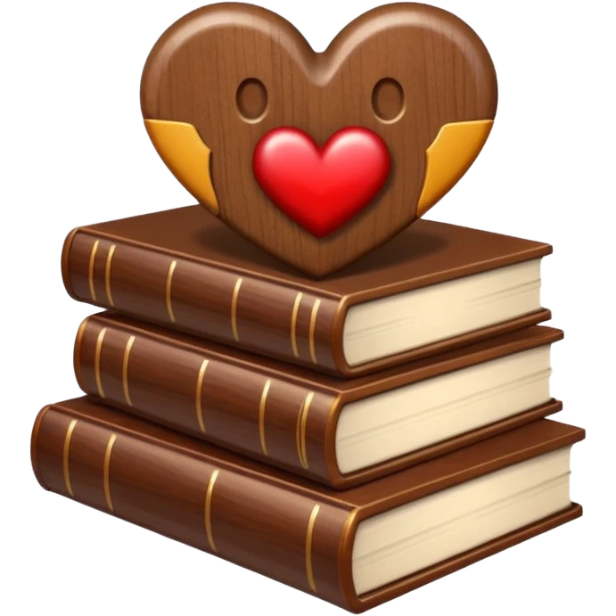 beige books and brown heart emoji