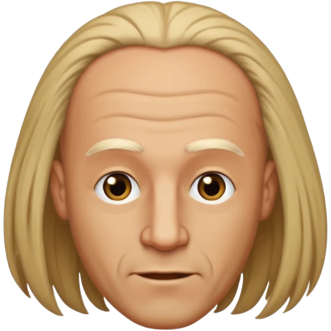 bald man whose hair grows into a mane emoji