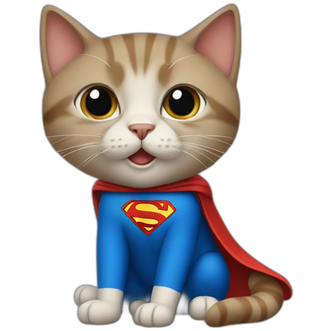 cat in a superman costume emoji