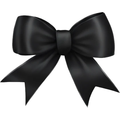 black ribbon bow emoji