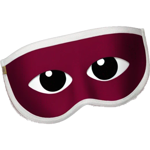 Bordeaux red silk eye mask emoji