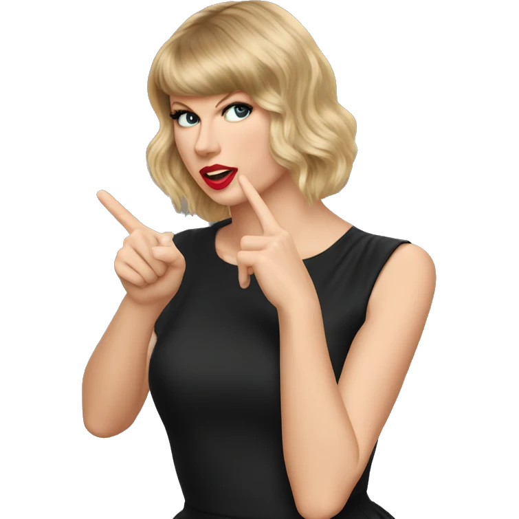 Taylor Swift pointing down with her finger emoji