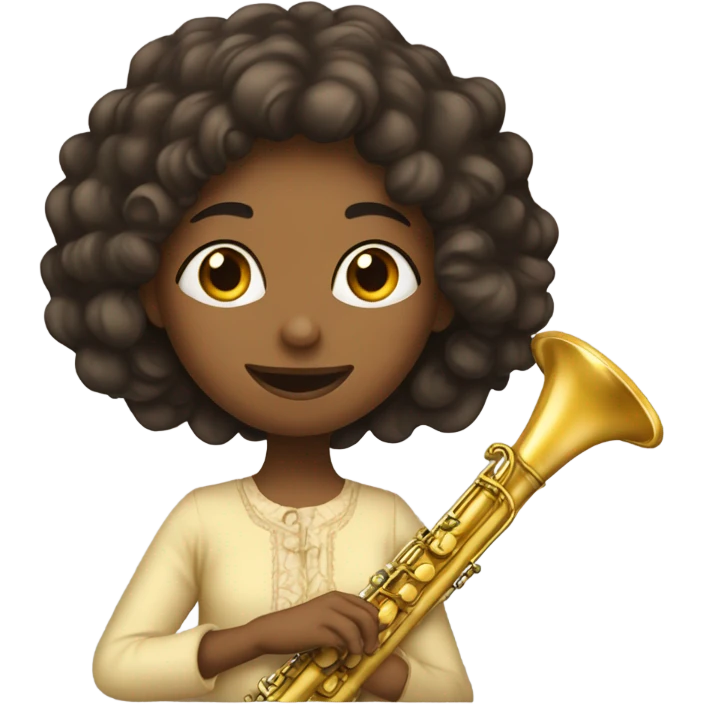 Fille qui joue de la flûte  emoji