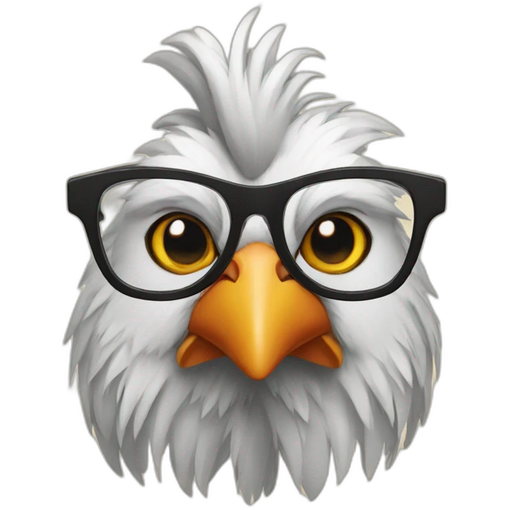 Rooster in glasses emoji