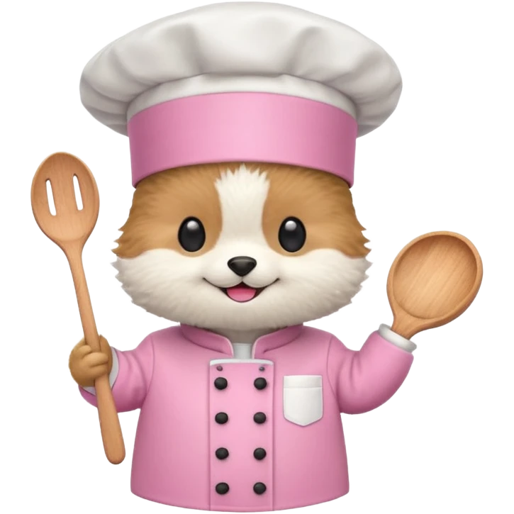 animal with pink chef costume emoji