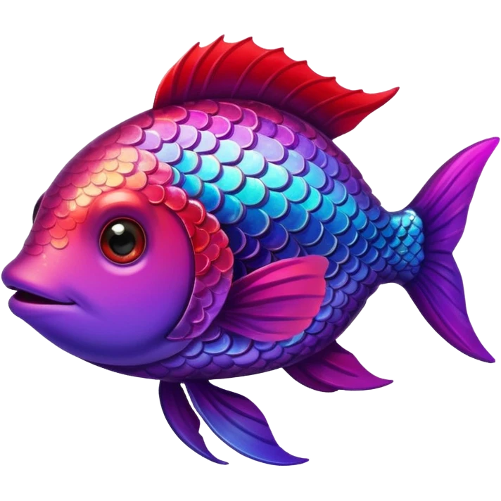 color gradient between red and purple glitter cute fish emoji