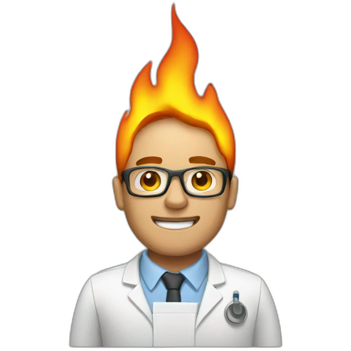 technologist on fire emoji