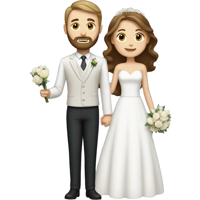 wedding couple with white man with brown hair and beard emoji