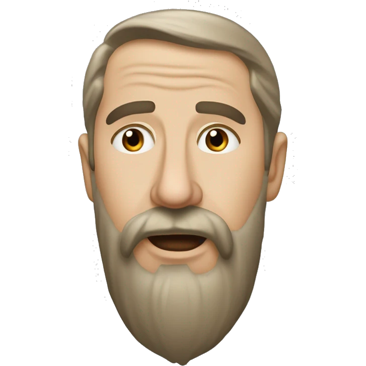 русый молодой человек с бородой и короткой стрижкой улыбается emoji