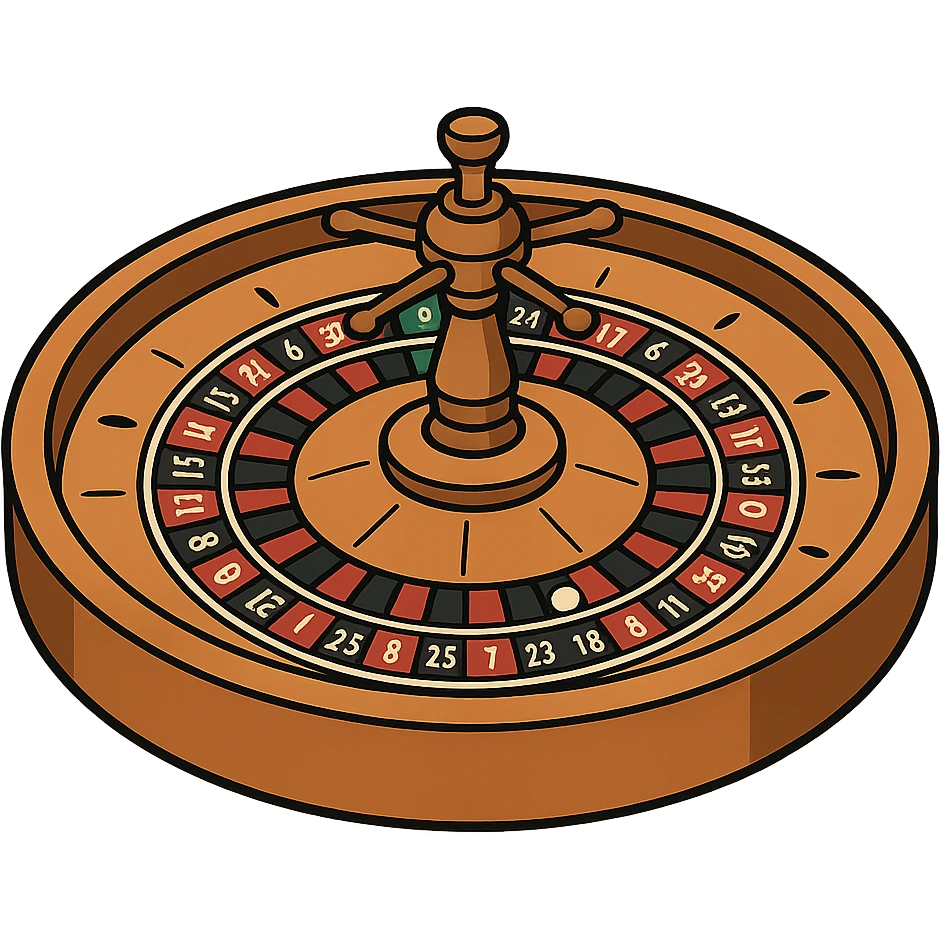 flat toon style orange roulette wheel emoji