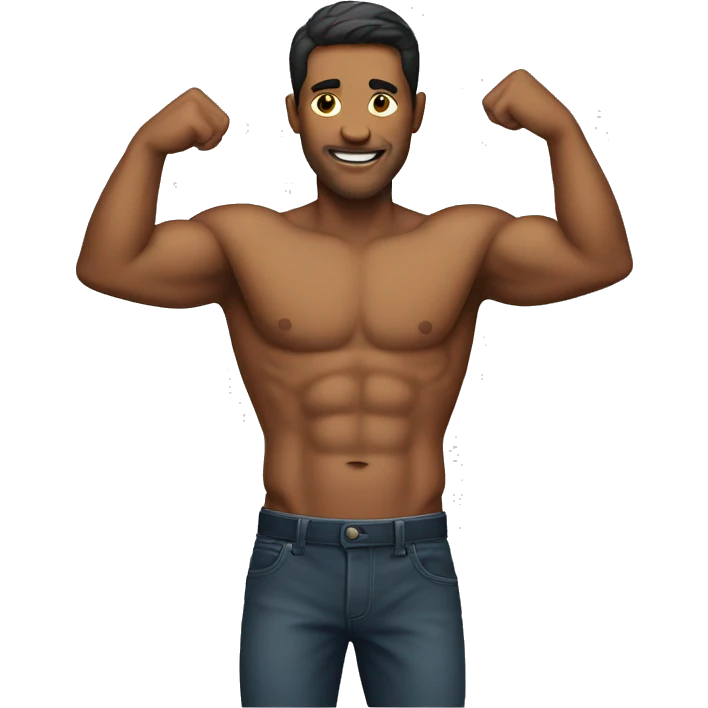Man showing his abs emoji