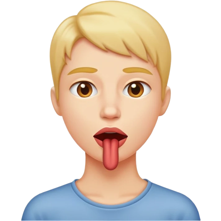 biting lips but with the neck and the head looping upward emoji