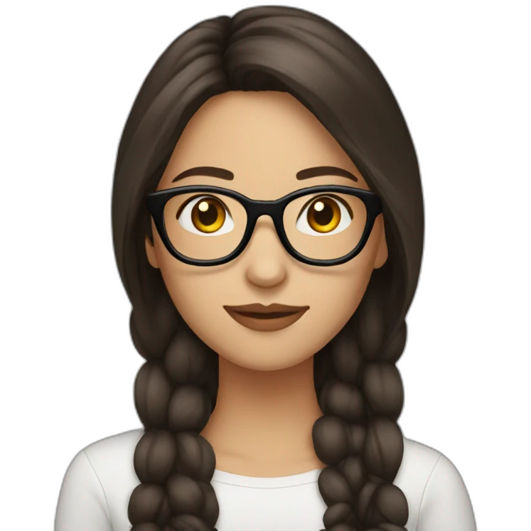Brunette with glasses laugthing emoji