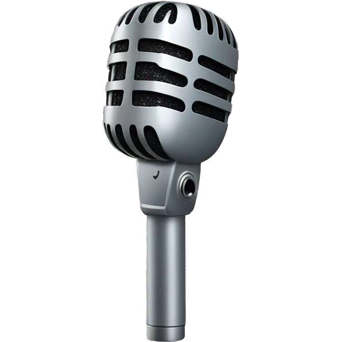Singing microphone with glitter sleeve emoji