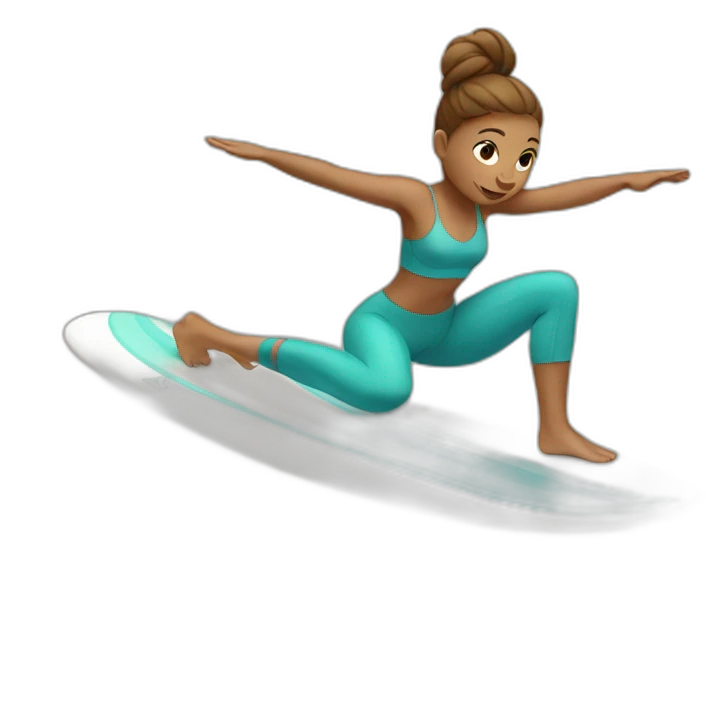 Yoga girl surfing emoji