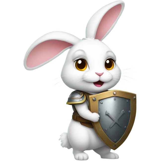 Female bunny holding a shield  emoji