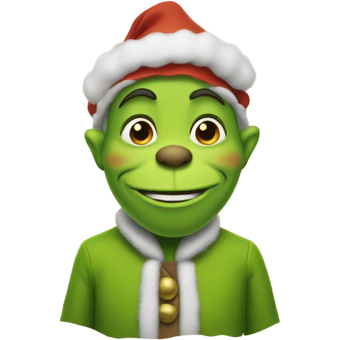 A pilgrim dressed as the grinch emoji