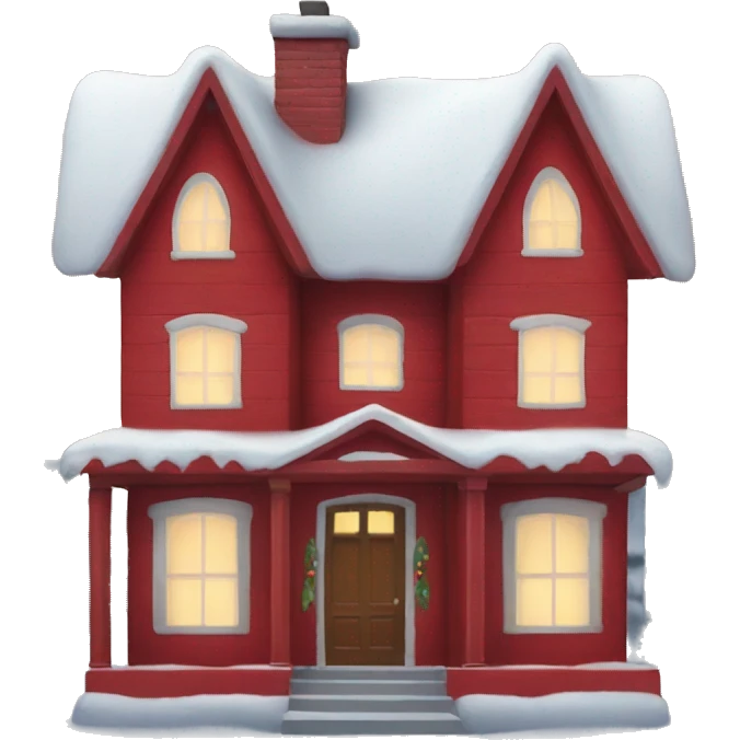Red Christmas house emoji