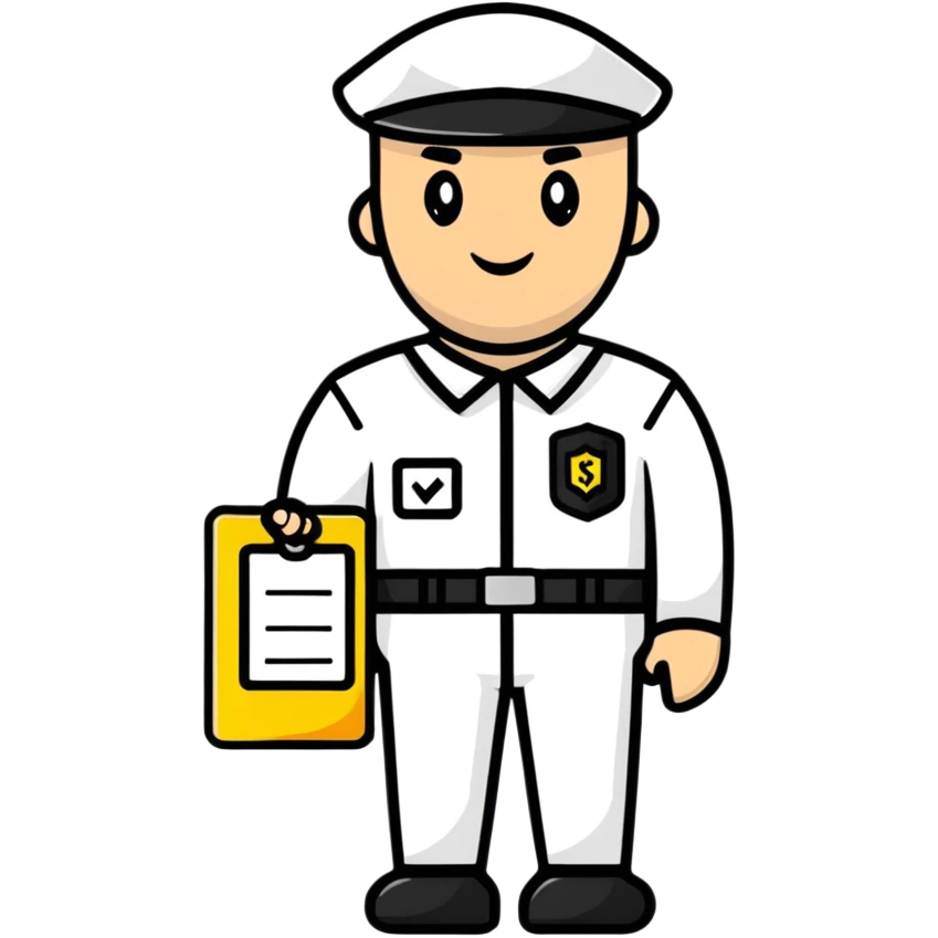 security guard with price label emoji