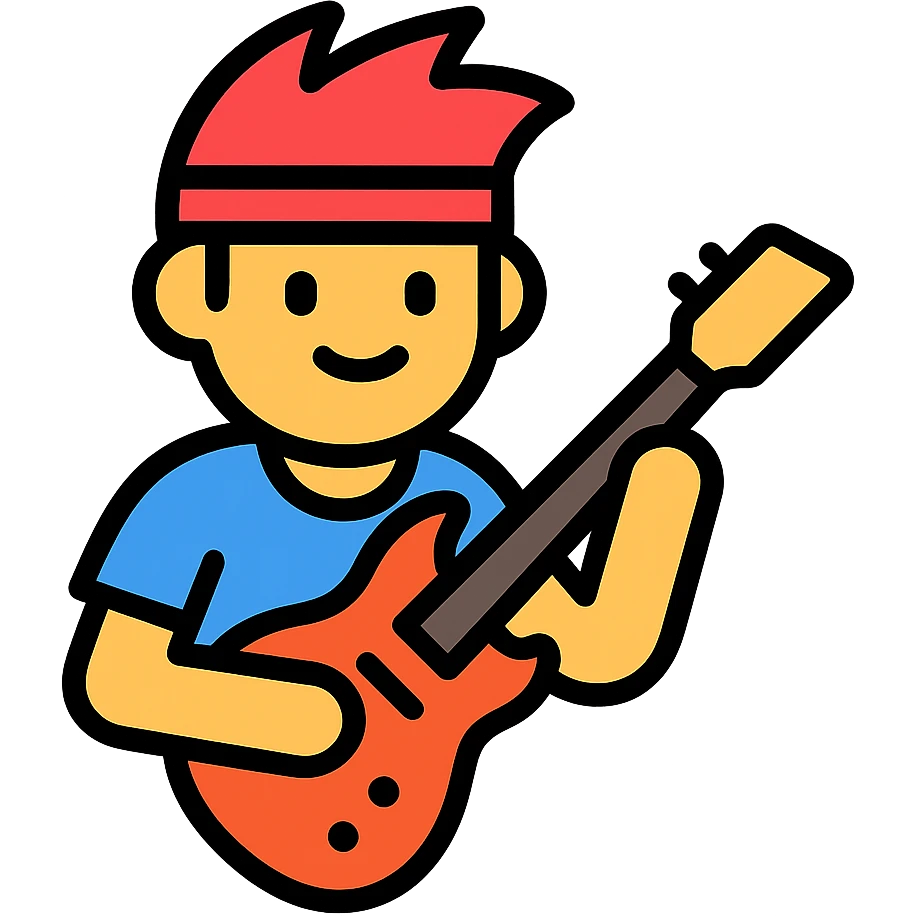 rock star with guitar icon emoji