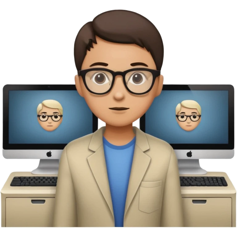 a person entering a computer room in an organized manner emoji