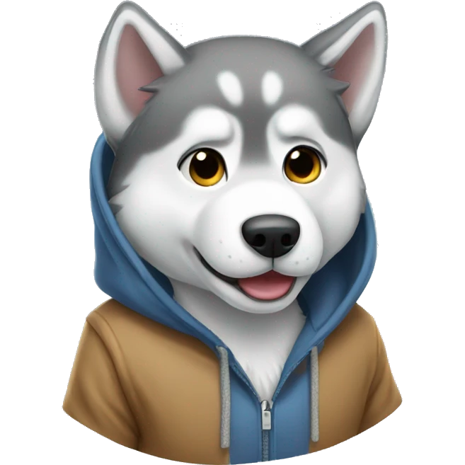 husky wearing hoodie  emoji