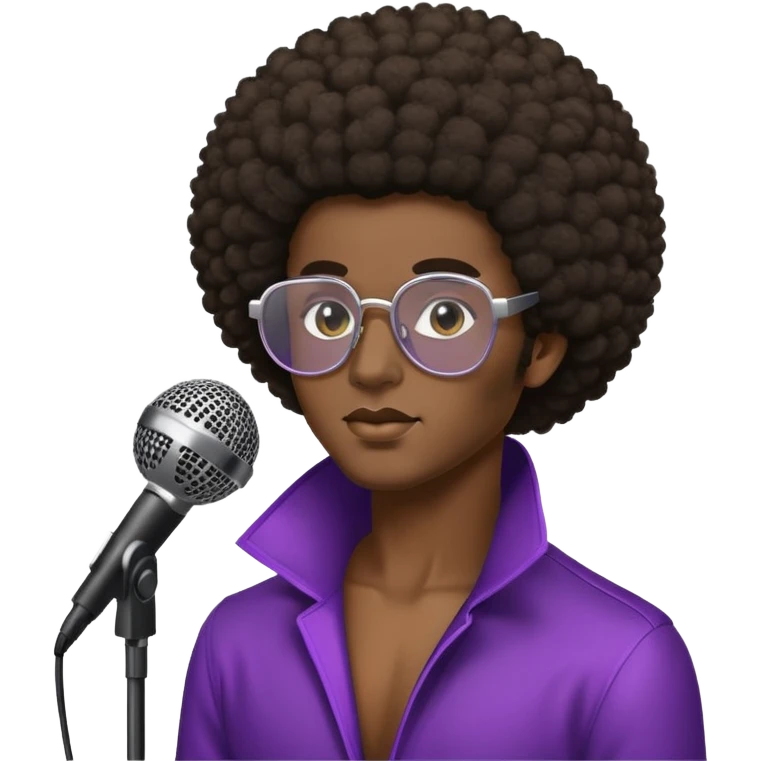 soul music singer with microphone and afro hairstyle emoji