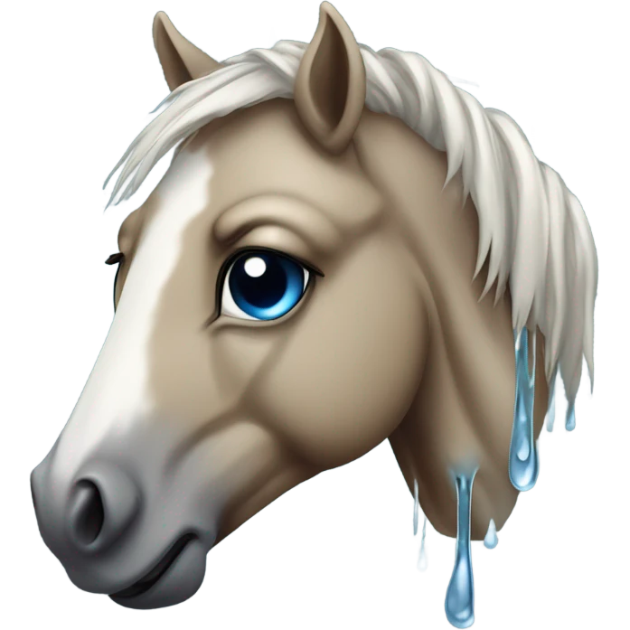 Crying horse emoji