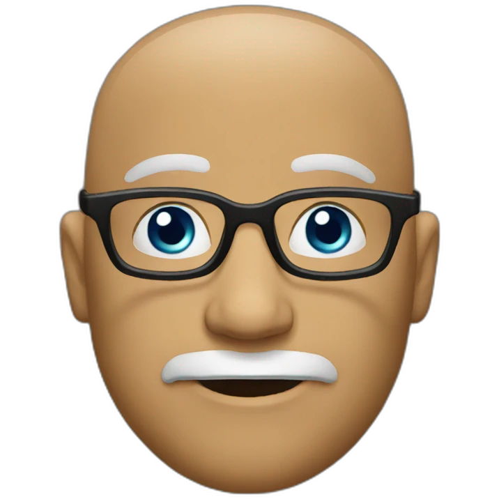 bald, bearded with glasses man emoji