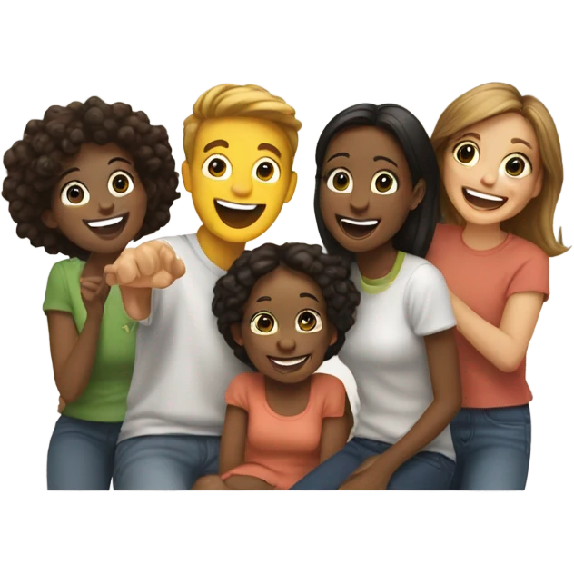 smiling friends indoors together emoji