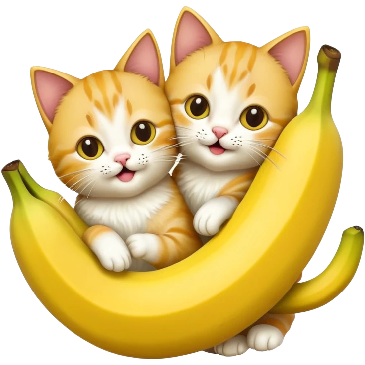 cats eating banana emoji