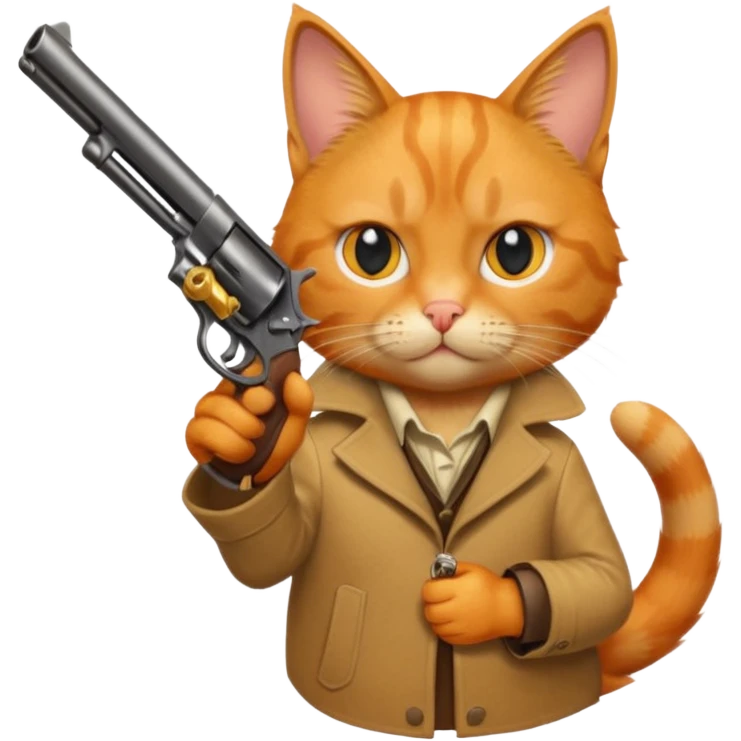 Revolver with cat holding it emoji