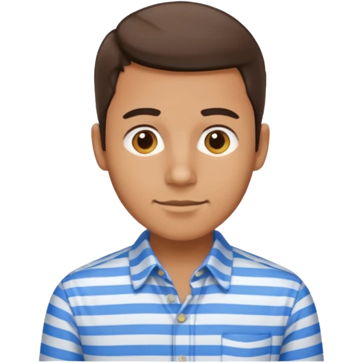 Man with blue Striped Shirt not a t shirt emoji