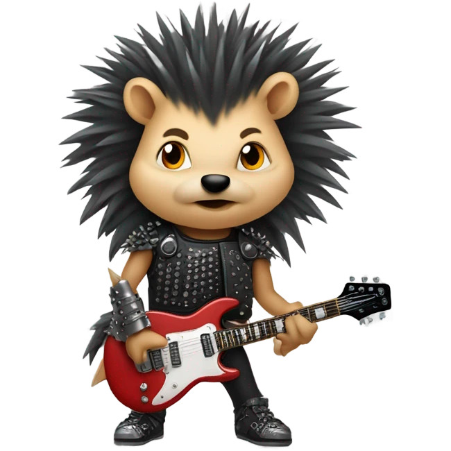 Heavy metal hedgehog emoji