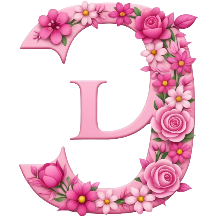 Pink, romantic, flowery, the letter “D” emoji