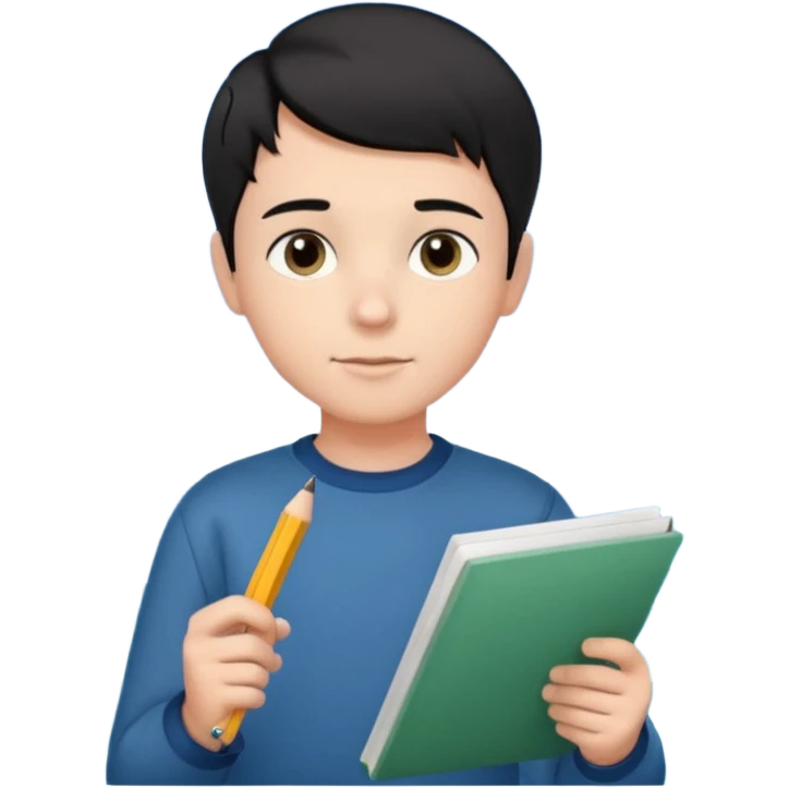 boy with short black hair, ocean air, perfectlist emoji