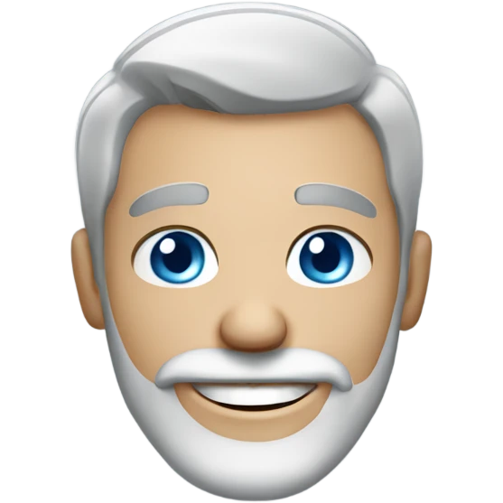 Blue eyed smiling man with gray beard emoji